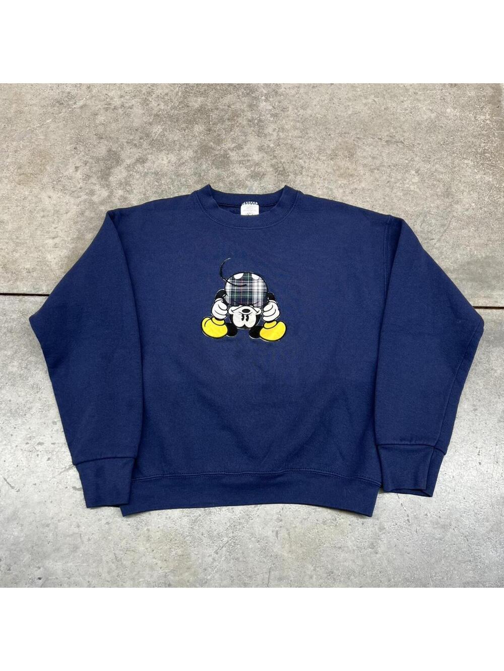 Disney Navy Blue Crewneck Sweatshirt with Mickey Graphic